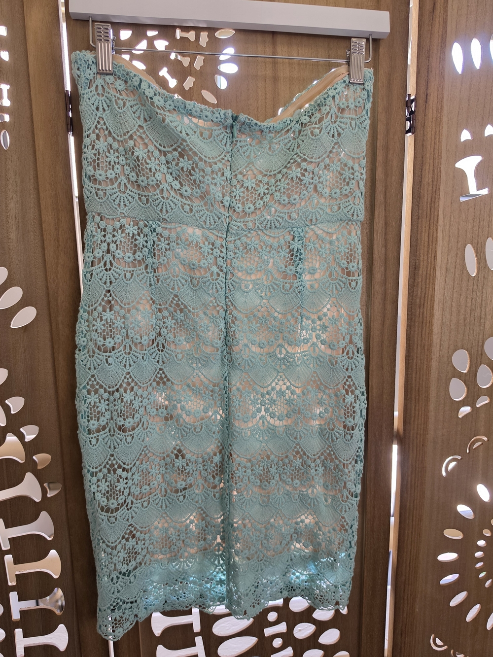 Gianni Bini Strapless Mint Lace Sheath Dress - Picture 3 of 3